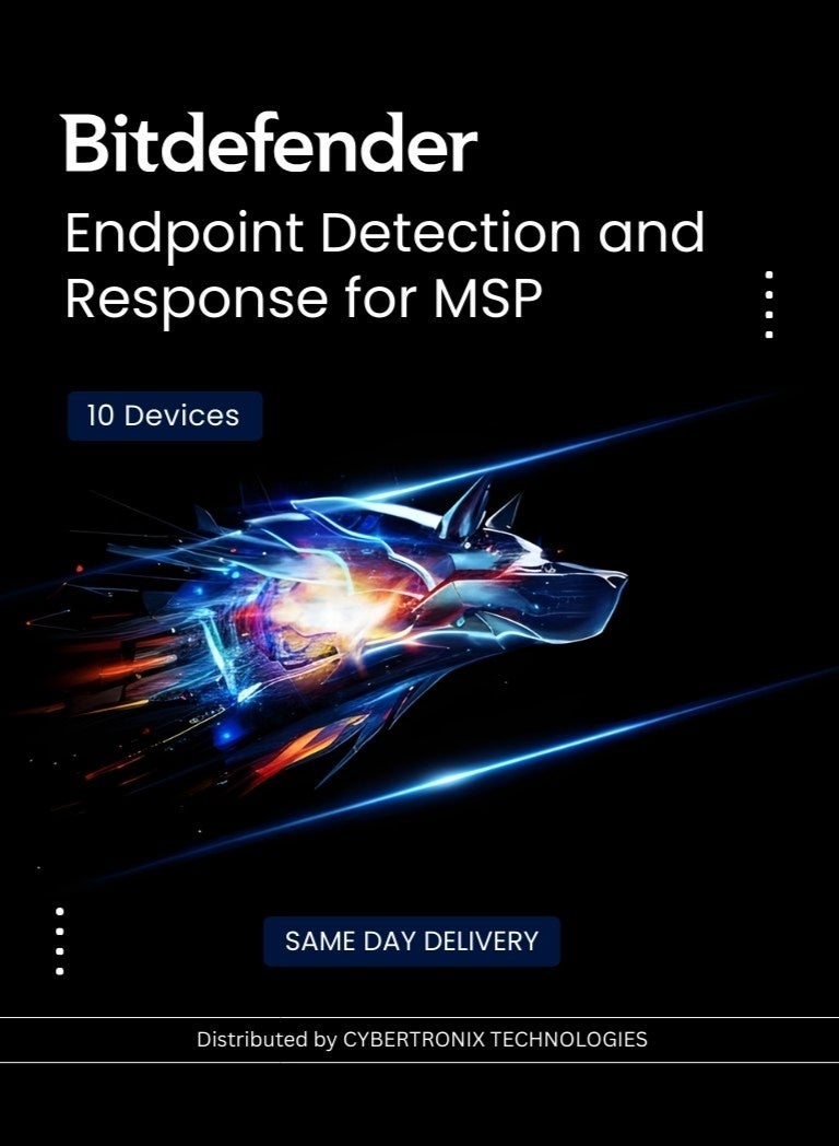 Bitdefender Endpoint Detection and Response for MSP 10 Devices  for 1 Year | Digital License | SAME DAY DELIVERY